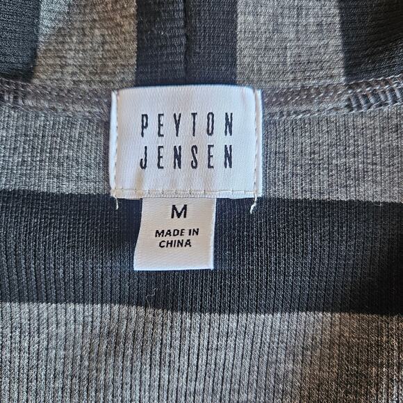 Peyton Jensen Jenny Black and Gray Striped Open Front Duster Cardigan Size M - Picture 4 of 9